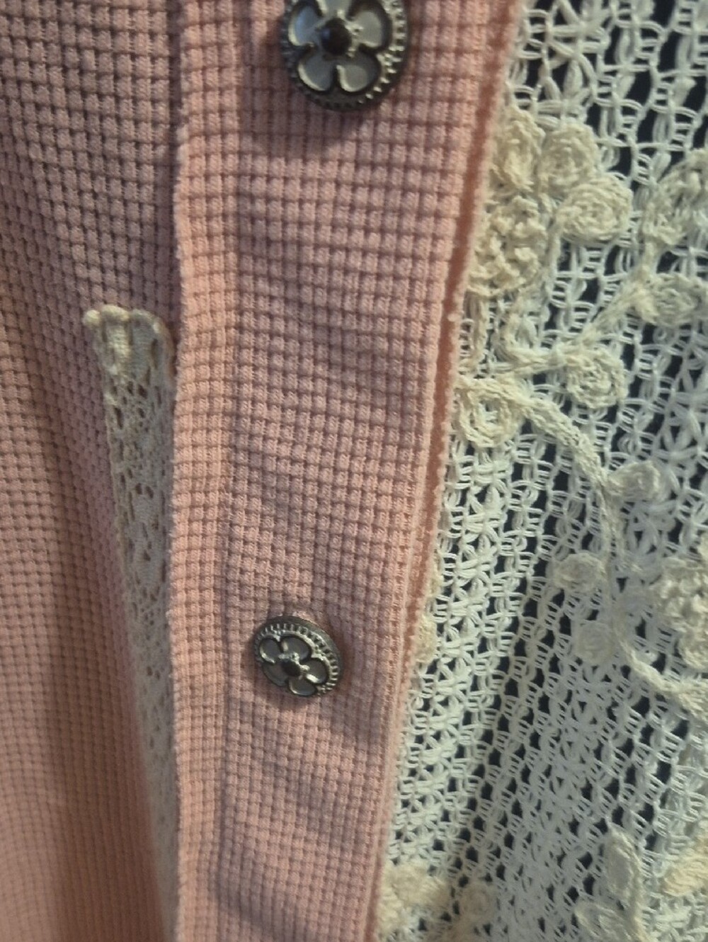 POL Patchwork Floral & Lace Blazer Jacket in Pink, Blue, and Cream - Picture 8 of 13